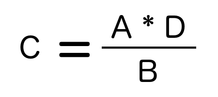 c=(a*d)/b