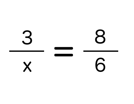 3/x = 8/6