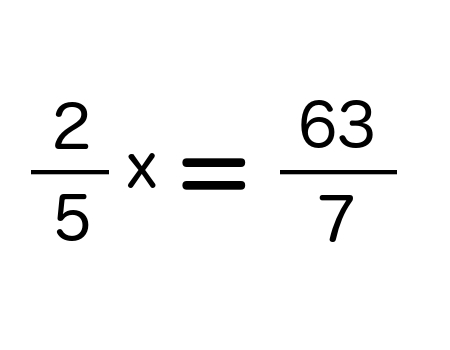 (2/5)x = 63/7